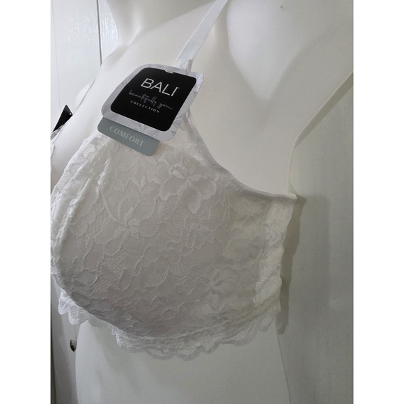 NWT Bali Beautifully YOU XXL Lace Comfort White Wire Free Bra - Picture 3 of 8